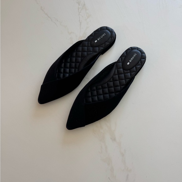 Birdies The Swan Black Suede Mule Flats NWOT - Picture 2 of 4